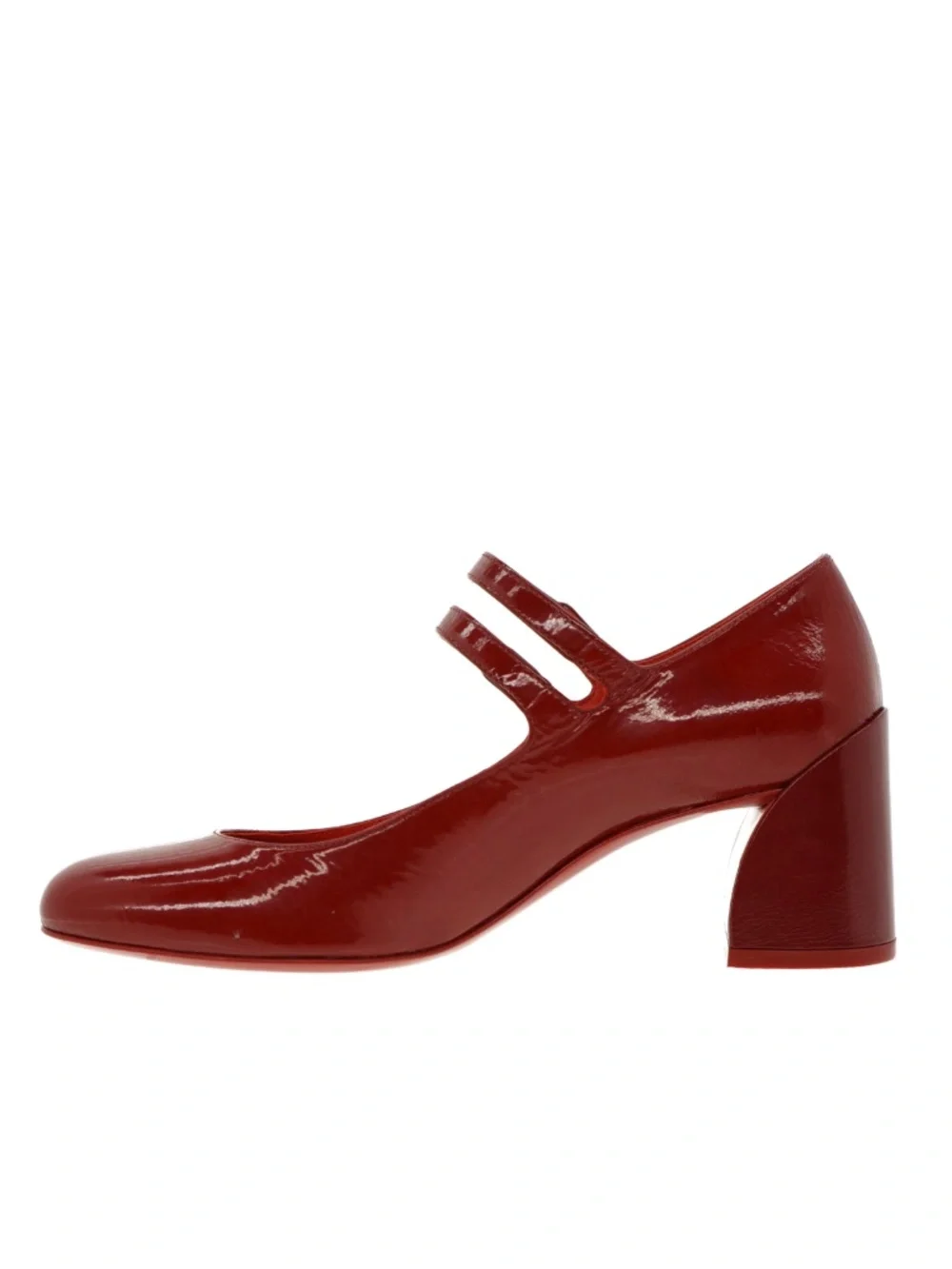Christian Louboutin Miss Jane 55 Crinkled Red Leather Size 37 New - Picture 6 of 9